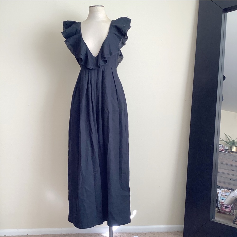 Free People | Wide Leg Ruffle Sleeve Jumpsuit
